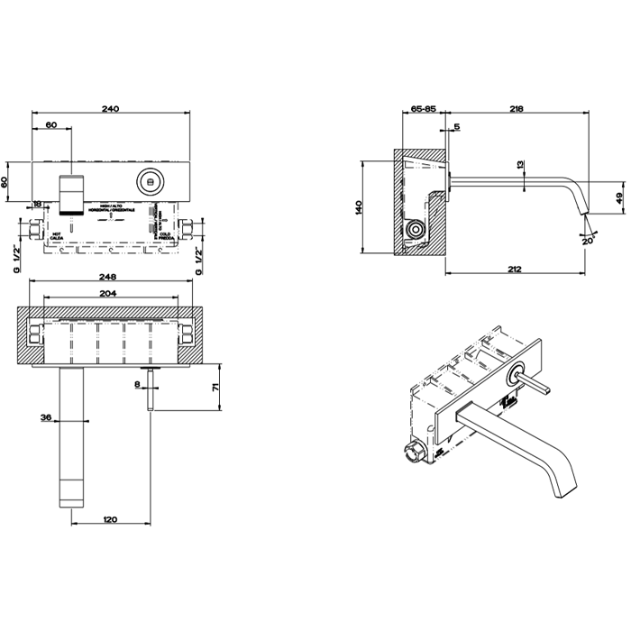 Смеситель для раковины Gessi Rettangolo XL 26188#031, хром