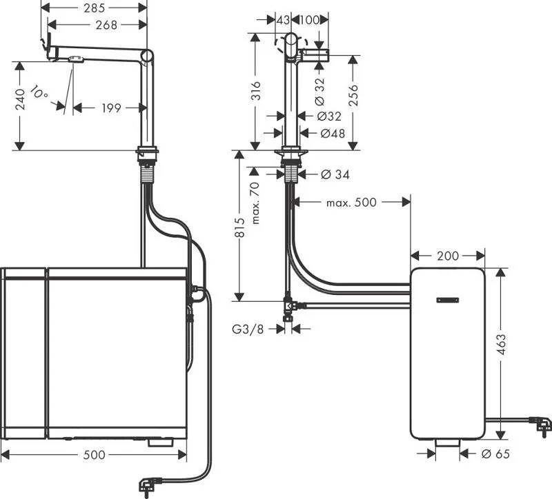 Смеситель для кухни Hansgrohe Aqittura 76810670 черный