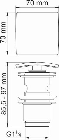 Донный клапан Push-up WasserKRAFT A105, хром