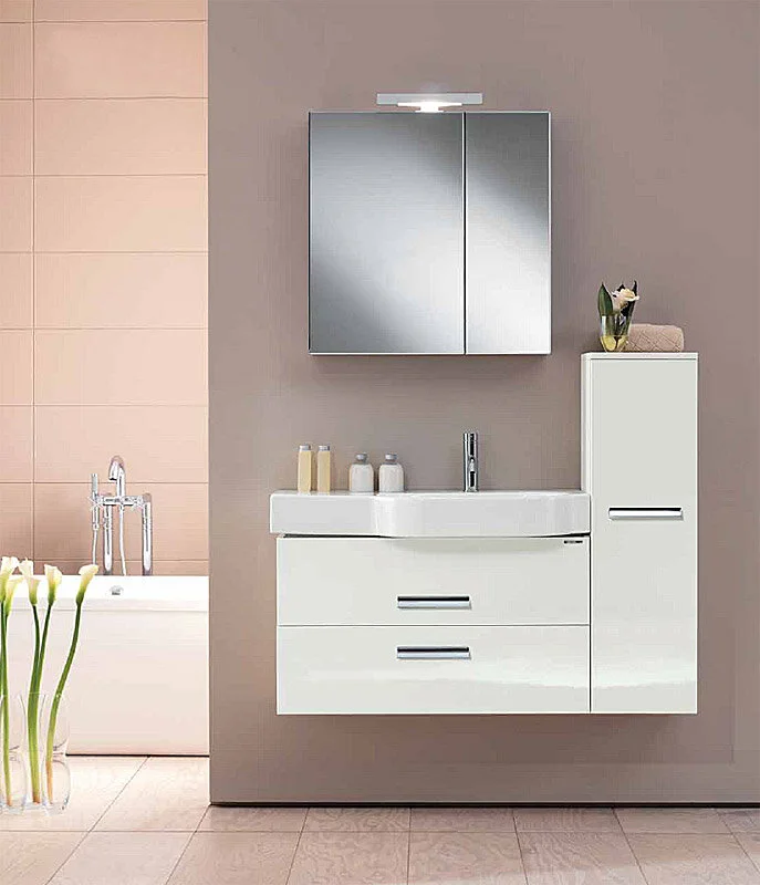 Шкаф-пенал Berloni Bagno Wall WL CS01 DX/100 белый, коричневый