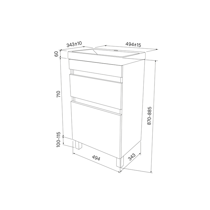 Тумба с раковиной Iddis Zodiac ZOD5CBFi95K