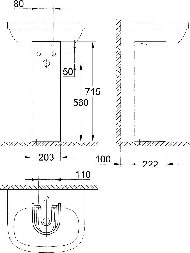 Пьедестал для раковины Grohe Euro Ceramic 39202000