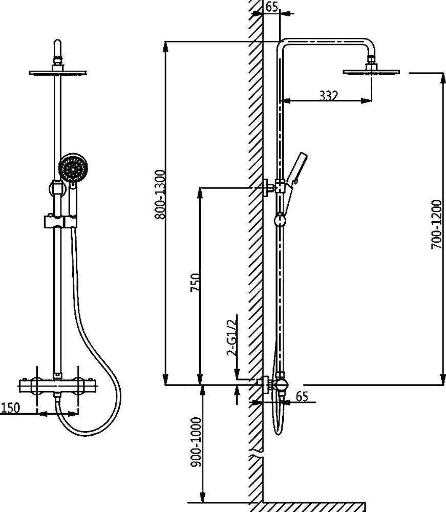 Душевая стойка Timo Termo SX-1050