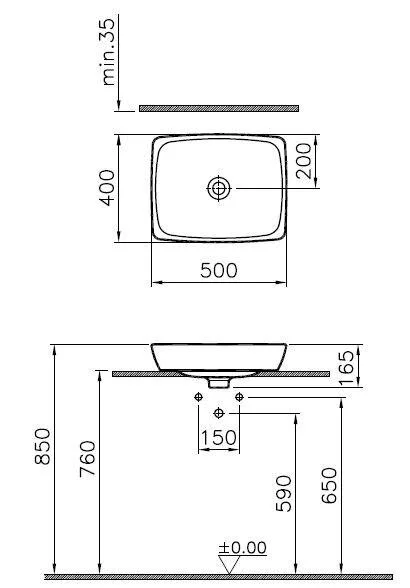 Раковина накладная VitrA Metropole 5667B003-0016 белый