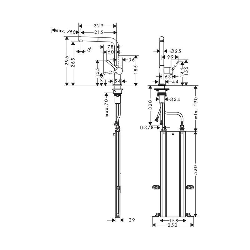 Смеситель для кухни Hansgrohe Talis Classic 72809340 хром