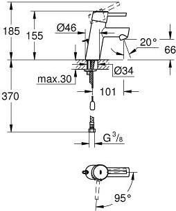 Смеситель для раковины Grohe Concetto 2338110E