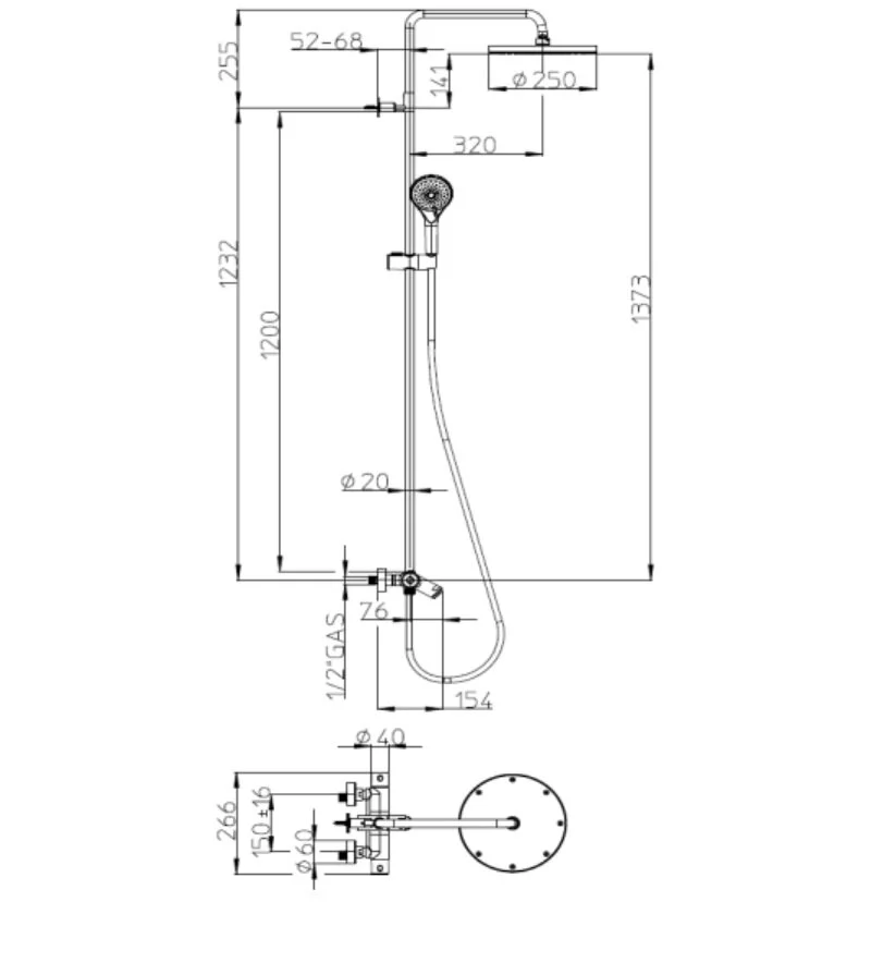 Душевая система Bossini Elios L10402.030 хром