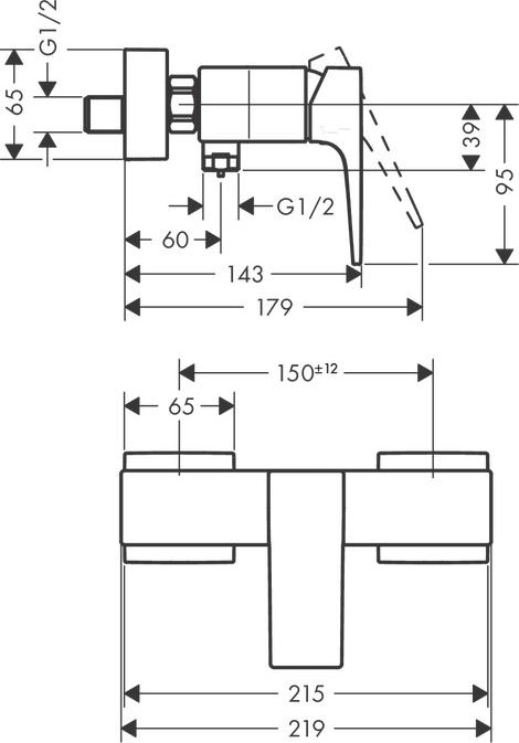 Смеситель для душа Hansgrohe Metropol 32560140, шлифованная бронза