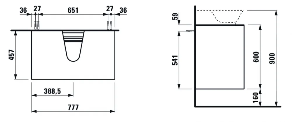 Тумба под раковину Laufen New Classic 4.0601.4.085.631.1 белый