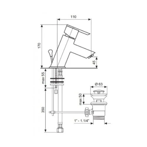 Смеситель для раковины Emmevi Elly 41003CR хром