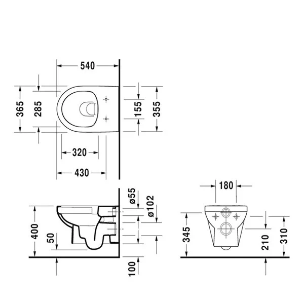 Подвесной унитаз Duravit DuraStyle Basic Rimmless 2562090000, безободковый с крышкой-сиденьем SoftClose 0020790000