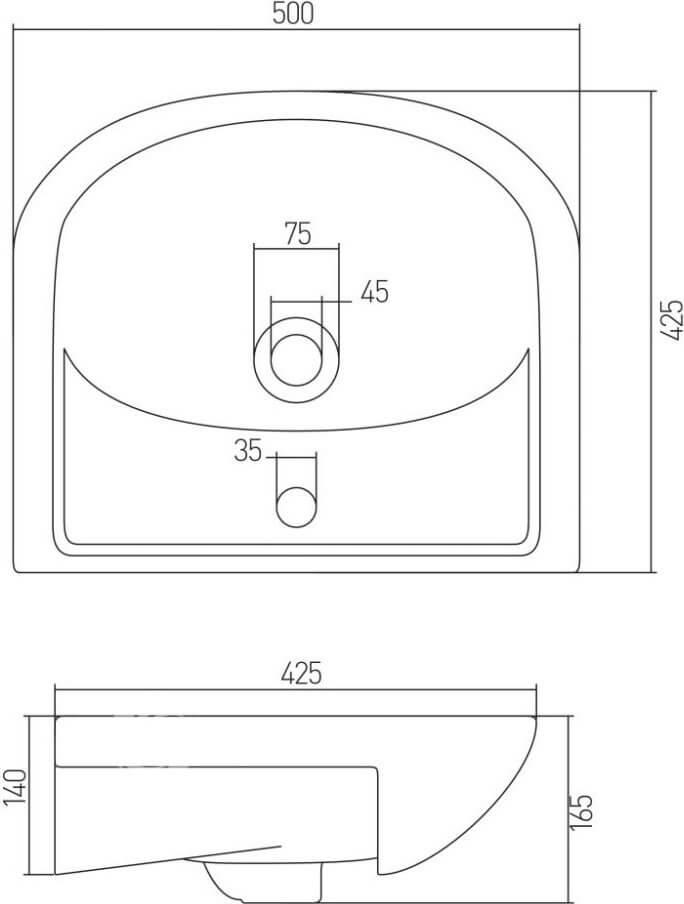 Раковина Aquaton Акватоп 50 1WH110171