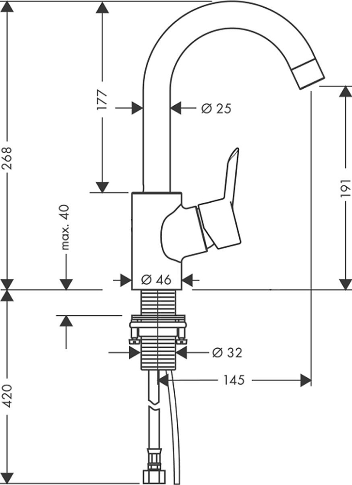 Смеситель для раковины Hansgrohe Talis S 32070000, хром