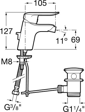 Смеситель для биде Roca Logica 5A6027C00