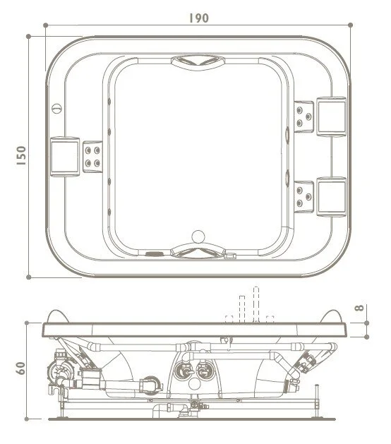 Акриловая ванна Jacuzzi Aquasoul Extra 9443-680A белый