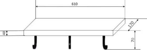 Настенная полка с крючками 61 см Orange SHELF-600KHOOK, дерево