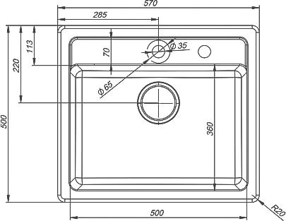 Кухонная мойка Iddis Vane G V01B571i87, черный матовый