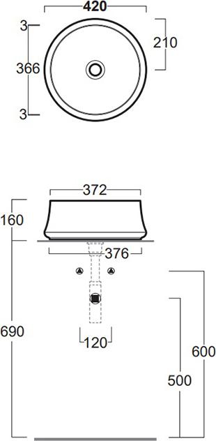 Раковина Simas SHARP SH02bi*0 42 см, белый