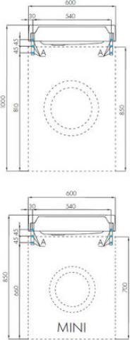 Раковина Aquaton Рейн 60 1A72103KRW210, графит