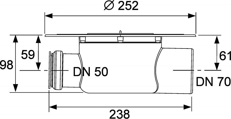 Сифон для душевого лотка Tece Drainpoint S 3603500 горизонтальный