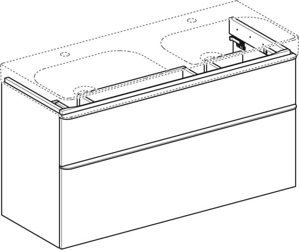 Тумба для комплекта 118 см Geberit Smyle Square 500.356.JK.1 тёмно-серый