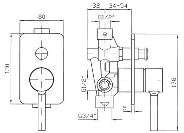 Смеситель для ванны с душем Zucchetti Pan ZP6121 хром