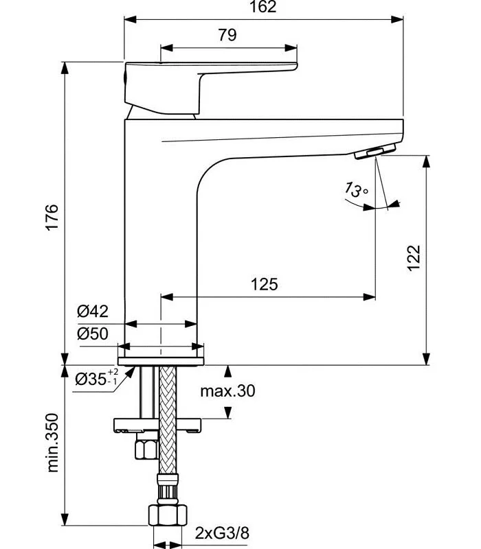 Смеситель для раковины Ideal Standard Cerafine BC554XG черный