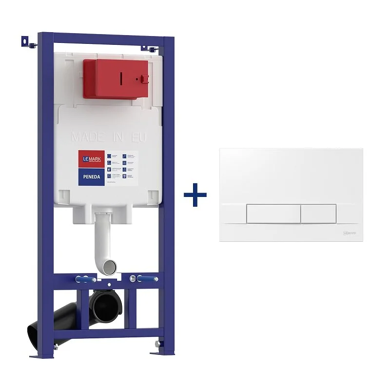 Инсталляция Lemark Peneda 9880412 для подвесного унитаза с клавишей Bit, цвет клавиши белый глянцевый
