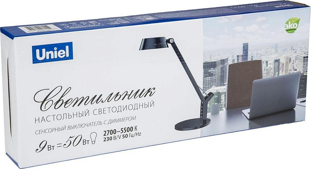 Настольная лампа Uniel TLD-570 Black/Led/500Lm/2700-5500K/Dimmer UL-00007438