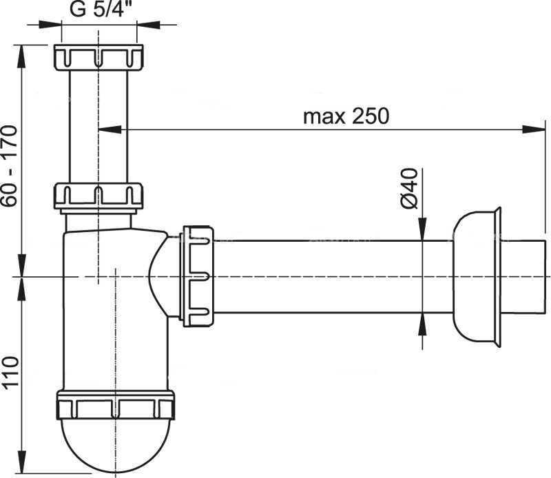 Сифон для раковины Alcaplast A43 AG210522140, белый