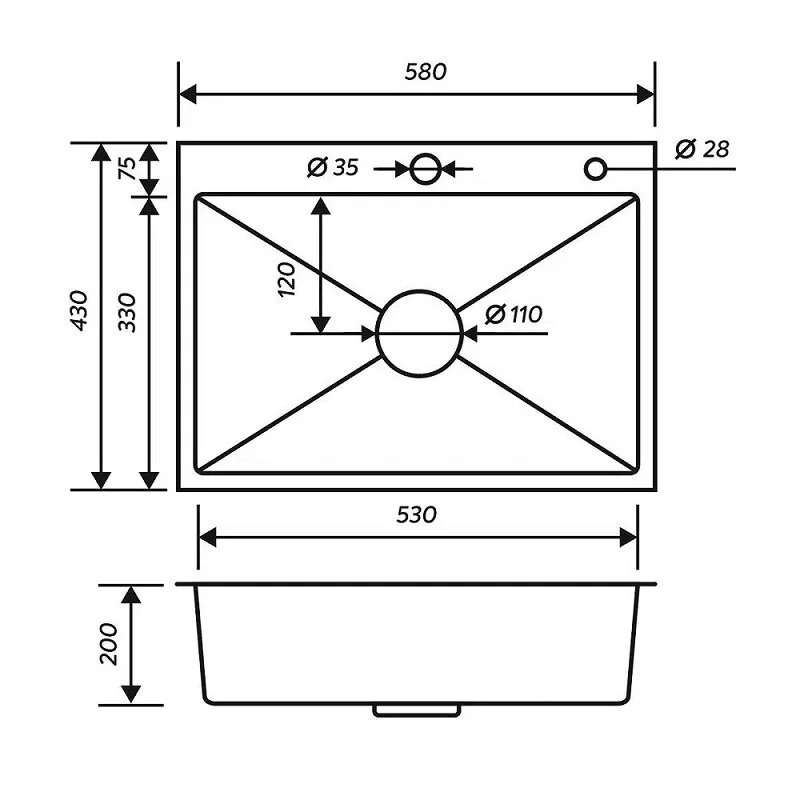 Кухонная мойка РМС MR-5843G золото