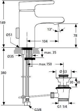 Смеситель для раковины Ideal Standard Attitude A4753AA, хром