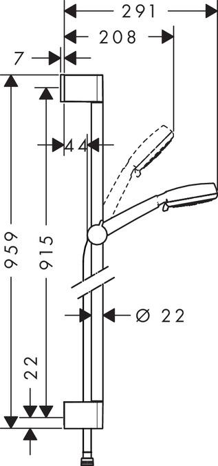 Душевой гарнитур Hansgrohe Crometta 100 Multi 26656400