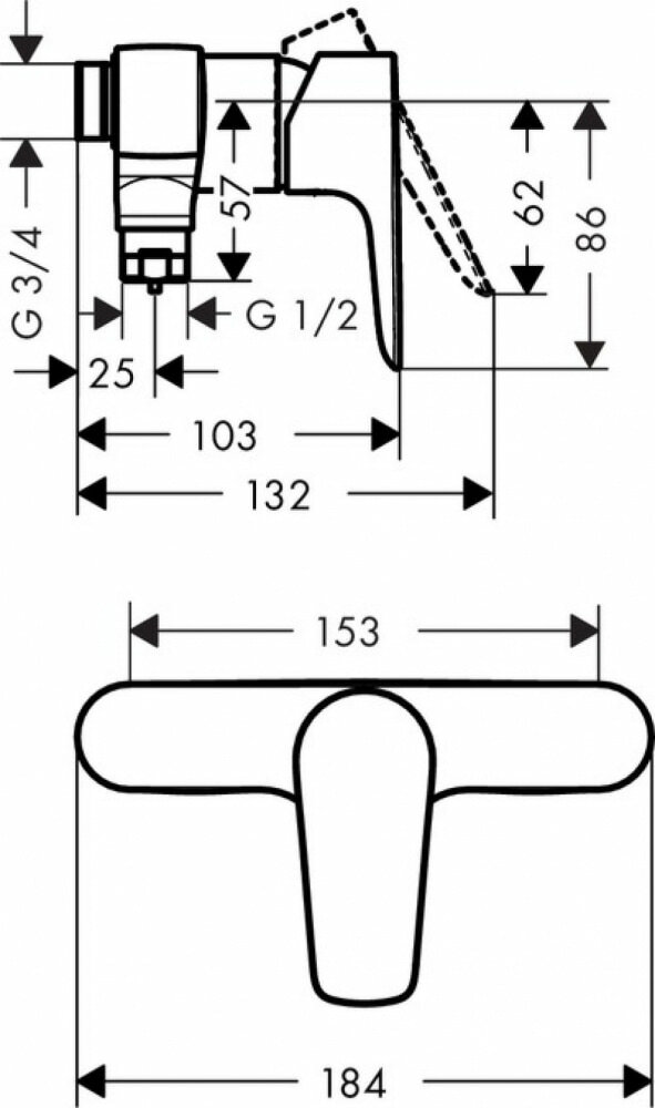 Смеситель для душа Hansgrohe Talis E 71761000, хром