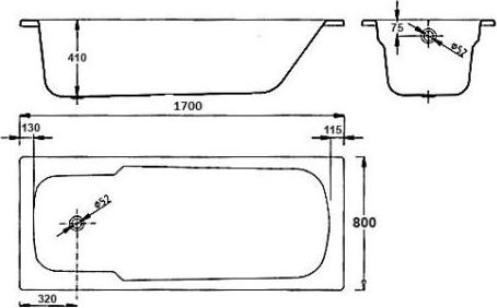 Стальная ванна BLB Atlantica 170x80 B70J handles с отверстиями для ручек