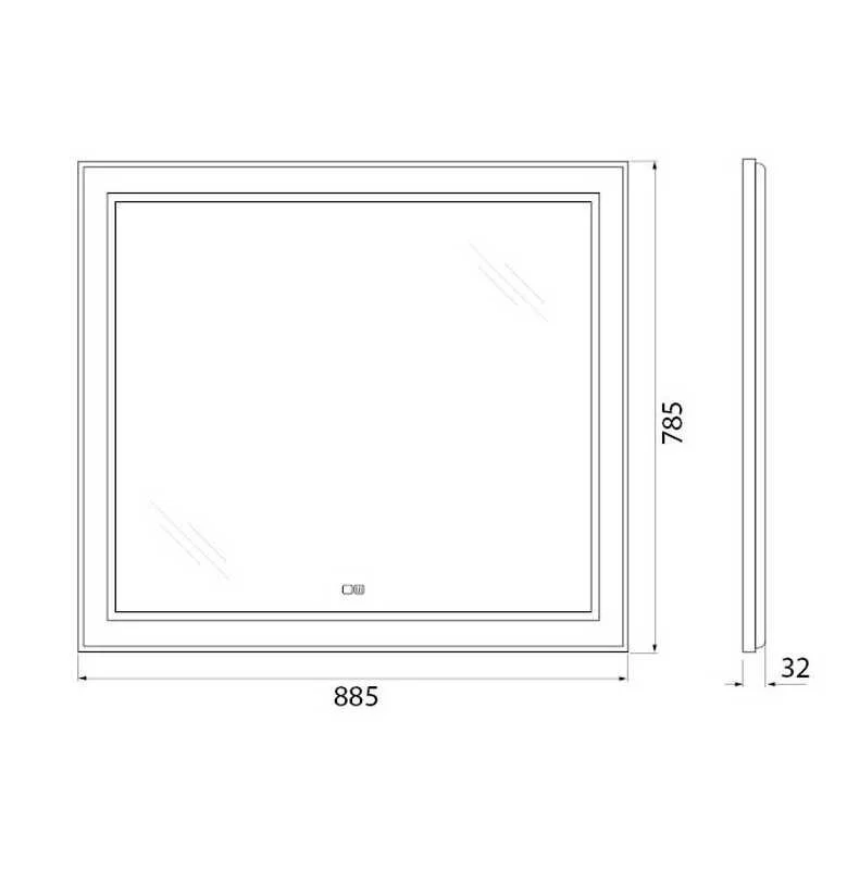 Зеркало BelBagno Kraft SPC-KRAFT-885-785-TCH-WARM серый