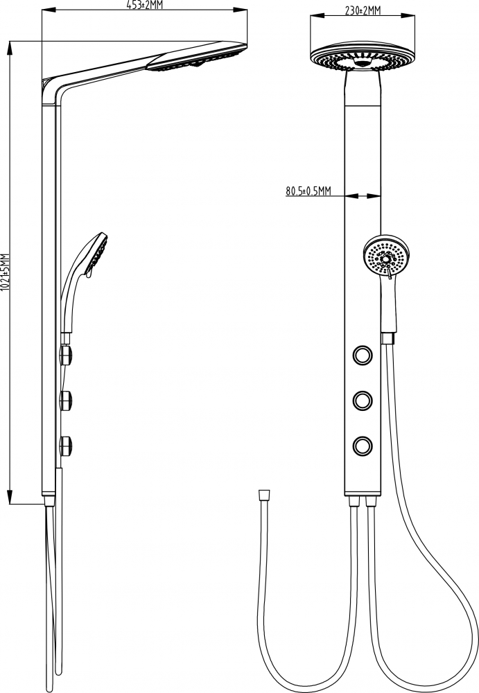 Душевая стойка Gllon GL-SL1301GW