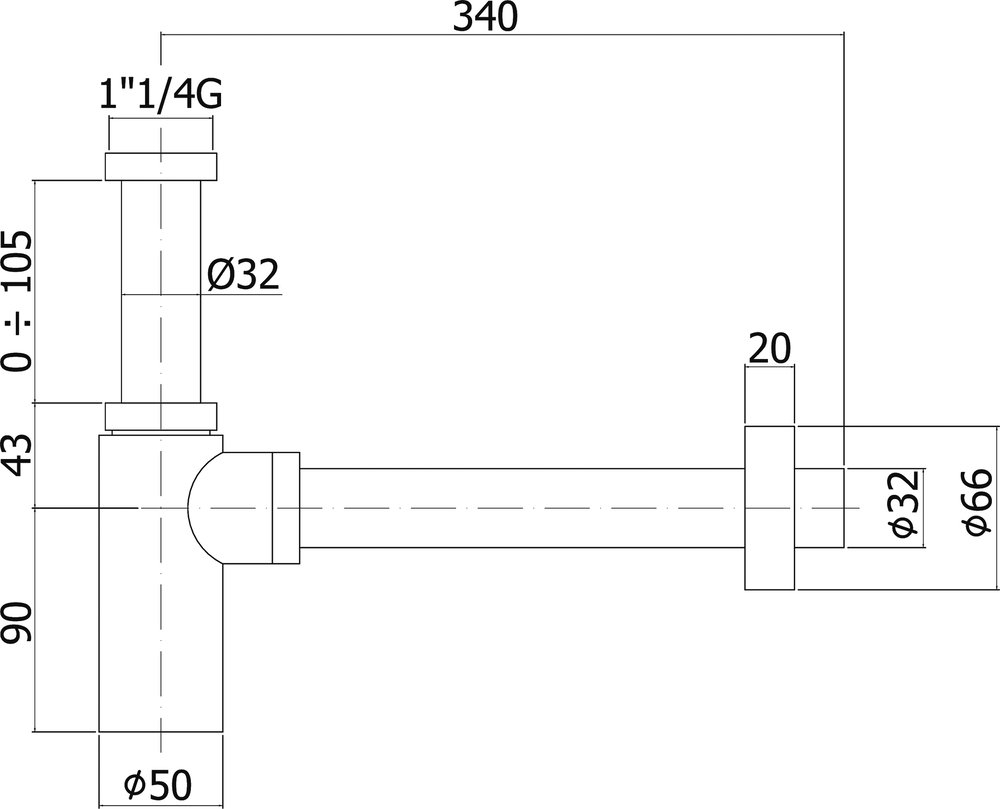 Сифон для раковины Paffoni Minimal ZACC240BO, белый