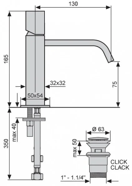 Смеситель для раковины Emmevi Siris 47003CR хром