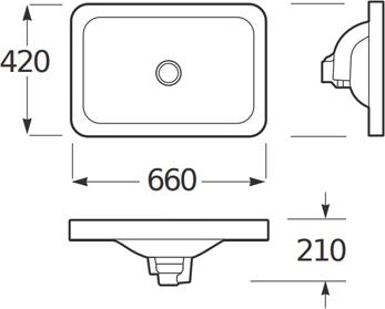 Раковина встраиваемая 66 см Armani / Roca Baia 7.3270.C.7R3.0, greige