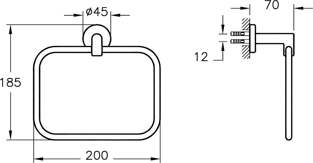 Полотенцедержатель Vitra Minimax S A44783, хром