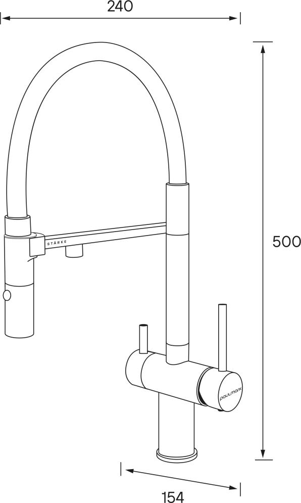 Смеситель Paulmark Magneto Ma213118-B для кухонной мойки, беретта