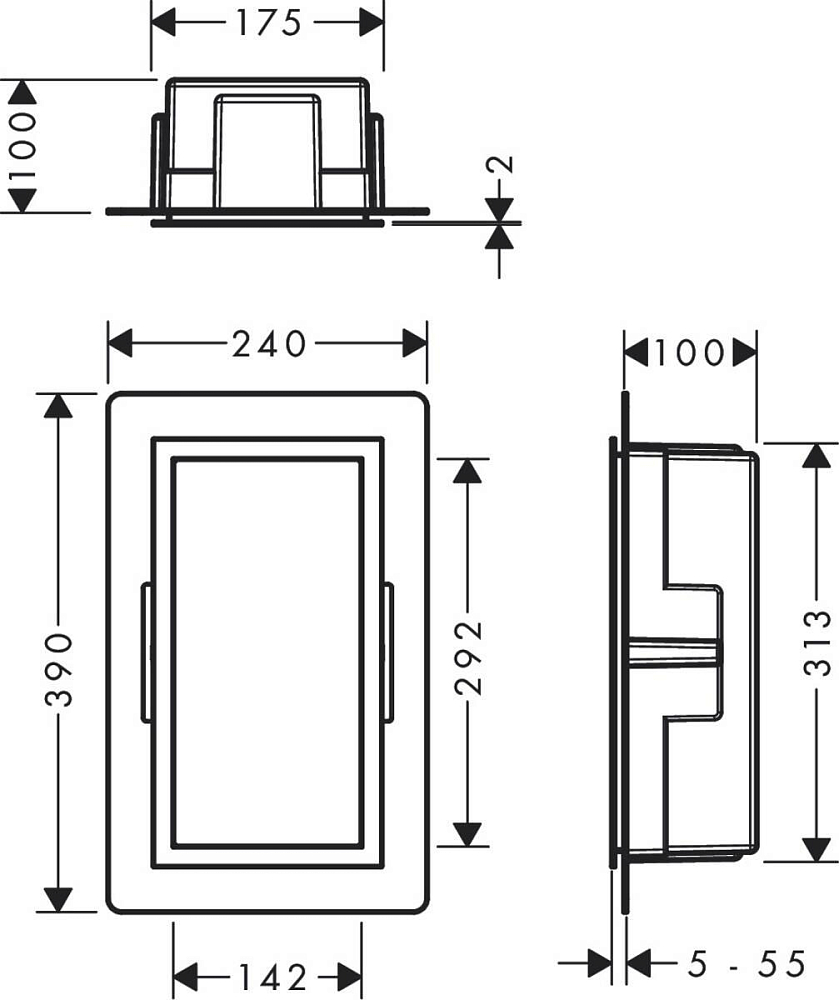 Встраиваемая в нишу полка Hansgrohe XtraStoris 56096990, золото