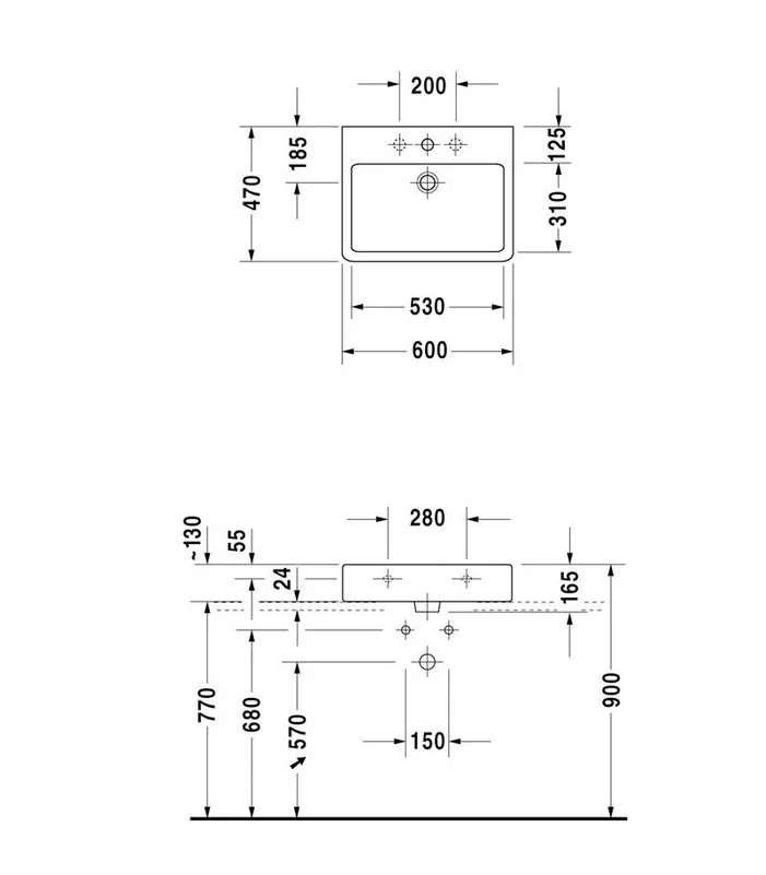 Раковина накладная Duravit Vero 454600028 белый