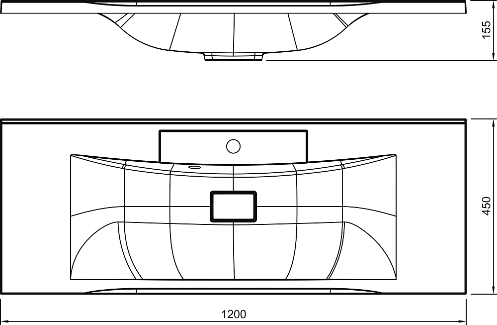 Тумба с раковиной Edelform Amata 120 белый глянец