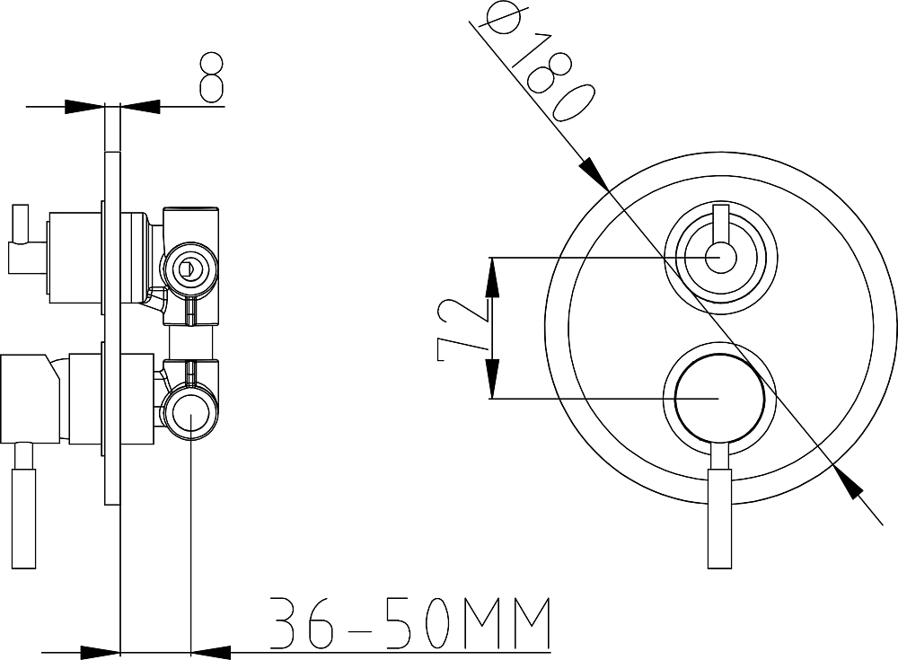 Смеситель Gllon GL-SV008CP+2109 с внутренней частью для ванны с душем