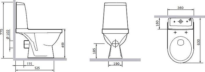 Унитаз-компакт Damixa Origin Evo 2 788607SC с сиденьем микролифт, белый