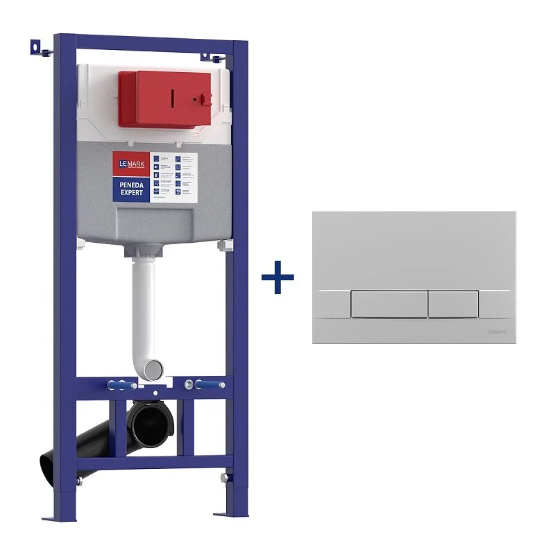 Инсталляция Lemark Peneda 9812317 Expert для подвесного унитаза с клавишей Bit, цвет клавиши хром матовый