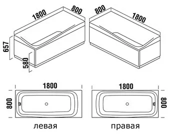 Акриловая ванна Teuco Kinea 573-E6-0/1 белый