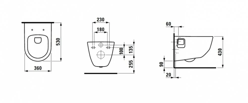 Инсталляция Laufen с безободковым унитазом Laufen Pro New Rimless 8.2096.4.000.000.1PRO, сиденье микролифт клавиша хром, комплект